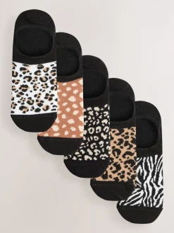 Next Black Animal Invisible Trainer Socks 5 Pack Online