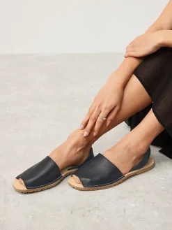 Next Beach Leather Sandals Black Online