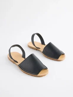 Next Beach Leather Sandals Black Online