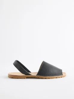 Next Beach Leather Sandals Black Online