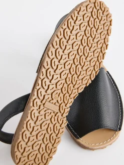 Next Beach Leather Sandals Black Online