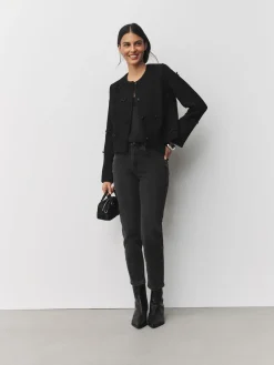 Next Black Beaded Bow Boucle Jacket Discount