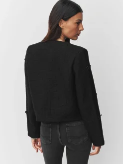 Next Black Beaded Bow Boucle Jacket Discount