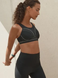 Next B-G Active Sports High Impact Dry Tech Non Pad Bra Black Clearance