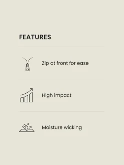 Next B-GG Active Sports High Impact Dry Tech Zip Front Bra Black Discount