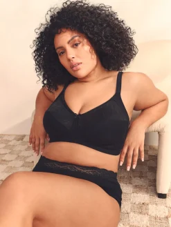 Next B-H Total Support Full Cup Non Wire Cotton Ultimate Comfort Bra Black Sale