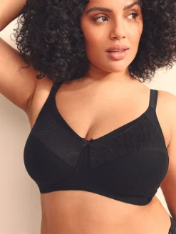 Next B-H Total Support Full Cup Non Wire Cotton Ultimate Comfort Bra Black Sale