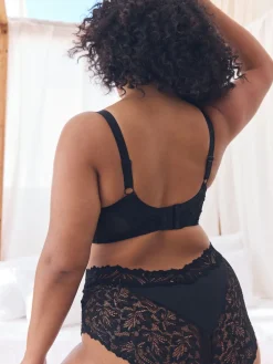 Next B-H Total Support Non Pad Non Wire Full Cup Lace Ultimate Comfort Bra Black New