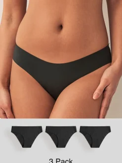 Next Brazilian No VPL Comfort Knickers 3 Pack Black Outlet