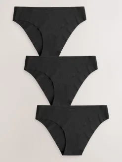 Next Brazilian No VPL Comfort Knickers 3 Pack Black Outlet