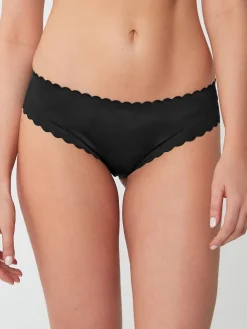 Next Brazilian No VPL Scallop Edge Knickers Black Clearance