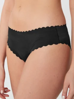 Next Brazilian No VPL Scallop Edge Knickers Black Clearance