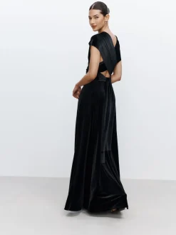 Next Bridesmaid Velvet Multiway Maxi Dress Black Outlet