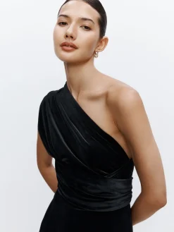 Next Bridesmaid Velvet Multiway Maxi Dress Black Outlet