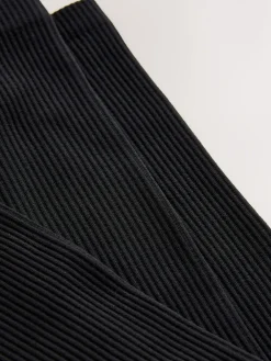 Next Brushed Ribbed Leggings Black Clearance