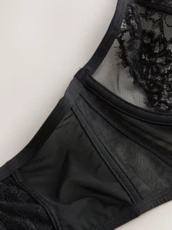 Next Black Bustier A-E Lace Bra Clearance