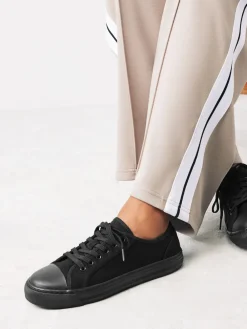 Next Canvas Baseball Trainers Black Outlet