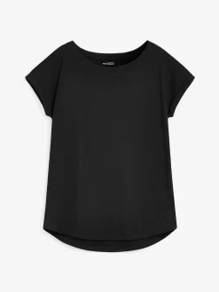 Next Black Cap Sleeve T-Shirt Clearance