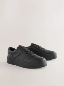 Next Cleat Chunky Lace Up Trainers Black Clearance
