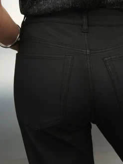 Next Coated Bootcut Jeans Black New