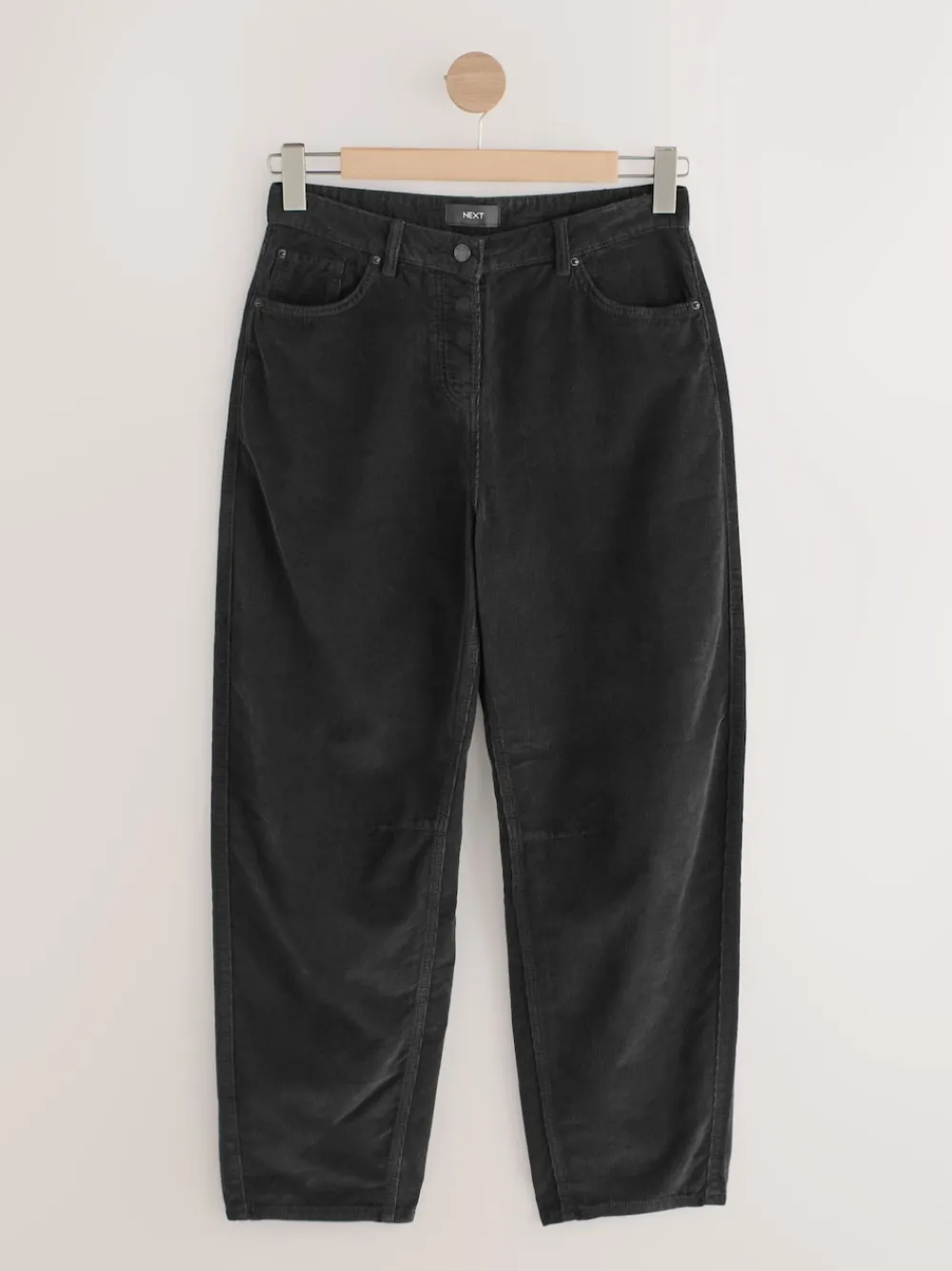 Next Cord Barrel Leg Trousers Black Online