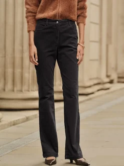 Next Cord Bootcut Trousers Black Clearance