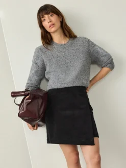 Next Corduroy Mini Wrap Skirt Black Hot