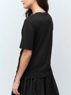 Next Black Cotton Modal Slouch V-Neck T-Shirt Best