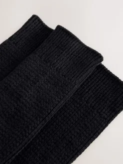 Next Cotton Slub Slouchy Ankle Socks 3 Pack Black Outlet