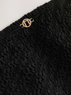 Next High Leg Bikini Bottoms Black Crinkle Online