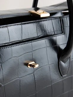 Next Croc Effect Shoulder Bag Black Best