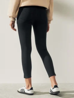 Next Black Cropped Denim Jersey Leggings Hot