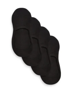 Next Cushion Sole Invisible Trainer Socks 4 Pack Black Best
