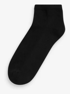 Next Cushion Sole Trainer Socks 4 Pack Black Outlet