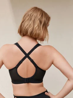Next DD+ Non Pad Full Cup Dry Tech High Impact Sports Bra Black Clearance