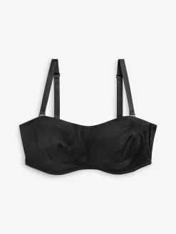 Next DD+ Non Pad Minimise Strapless Bandeau Bra Black New