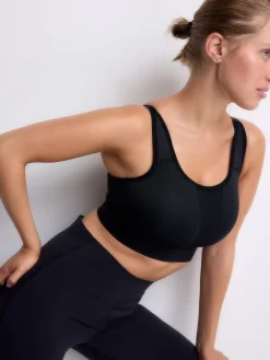 Next DD+ Ultimate Dry Tech Breathable Lightweight Pad High Impact Sports Bra Black