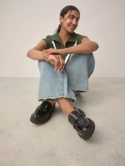 Next Extra Wide Fit Chunky Loafers Black Sale