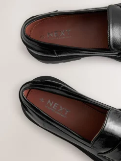 Next Extra Wide Fit Chunky Loafers Black Sale