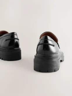 Next Extra Wide Fit Chunky Loafers Black Sale