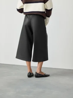 Next Faux Leather Jort Trousers Black Hot
