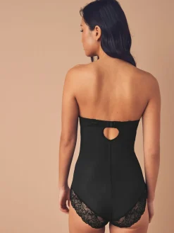 Next Firm Tummy Control Cupped Lace Body Black New