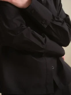 Next Black Fitted Stretch Essential Long Sleeve Shirt Outlet