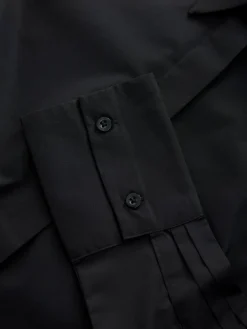 Next Black Fitted Stretch Essential Long Sleeve Shirt Outlet