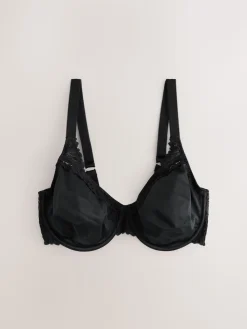 Next F-K Ultimate Support Comfort Lace Minimising Full Cup Bra Black New