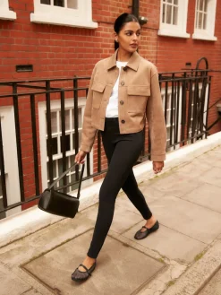 Next Black Fleece Lined Warm Handle Cosy Jersey Denim Leggings Clearance