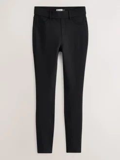 Next Black Fleece Lined Warm Handle Cosy Jersey Denim Leggings Clearance