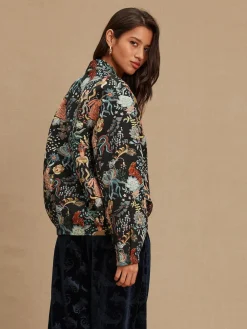 Next Floral Jacquard Bomber Jacket Black Outlet