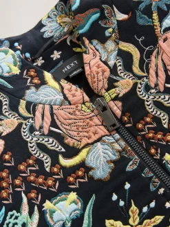 Next Floral Jacquard Bomber Jacket Black Outlet