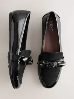 Next Black Forever Comfort® Bow Round Toe Loafers Outlet